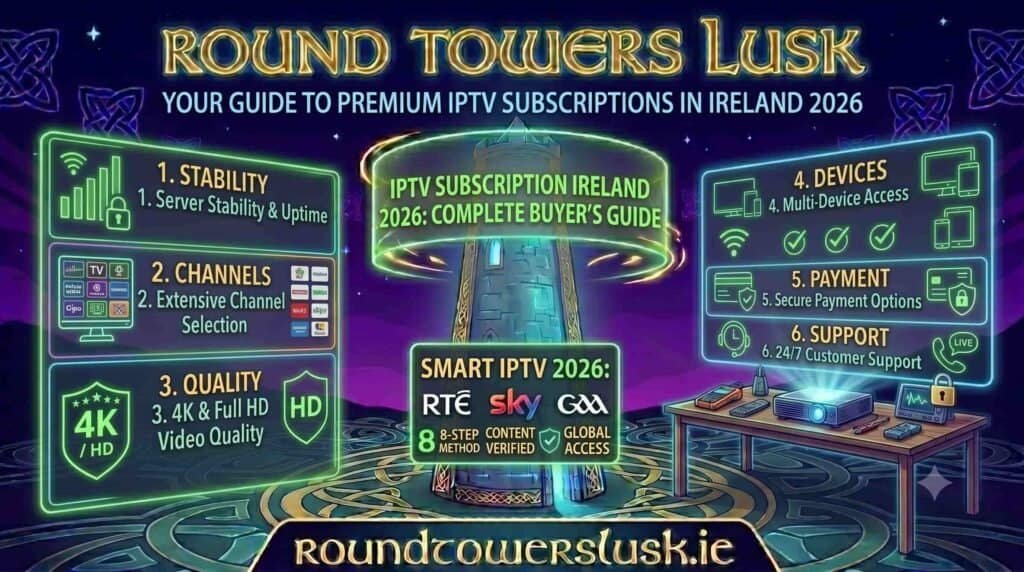 IPTV subscription Ireland - 4K streaming plans on Smart TV